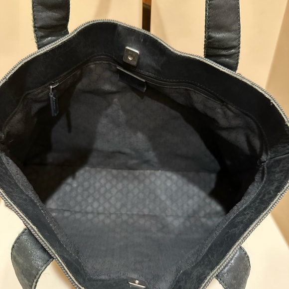 Gucci Web Sherry Line Denim and Leather Tote - Picture 6 of 10